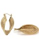 Twisted Rope Motif Earrings in Yellow Gold